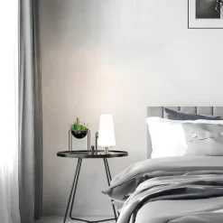 Straluma Tafellamp nikkel/glas met touchdimmer></noscript> Nachtkastlampen|Touch Lampen