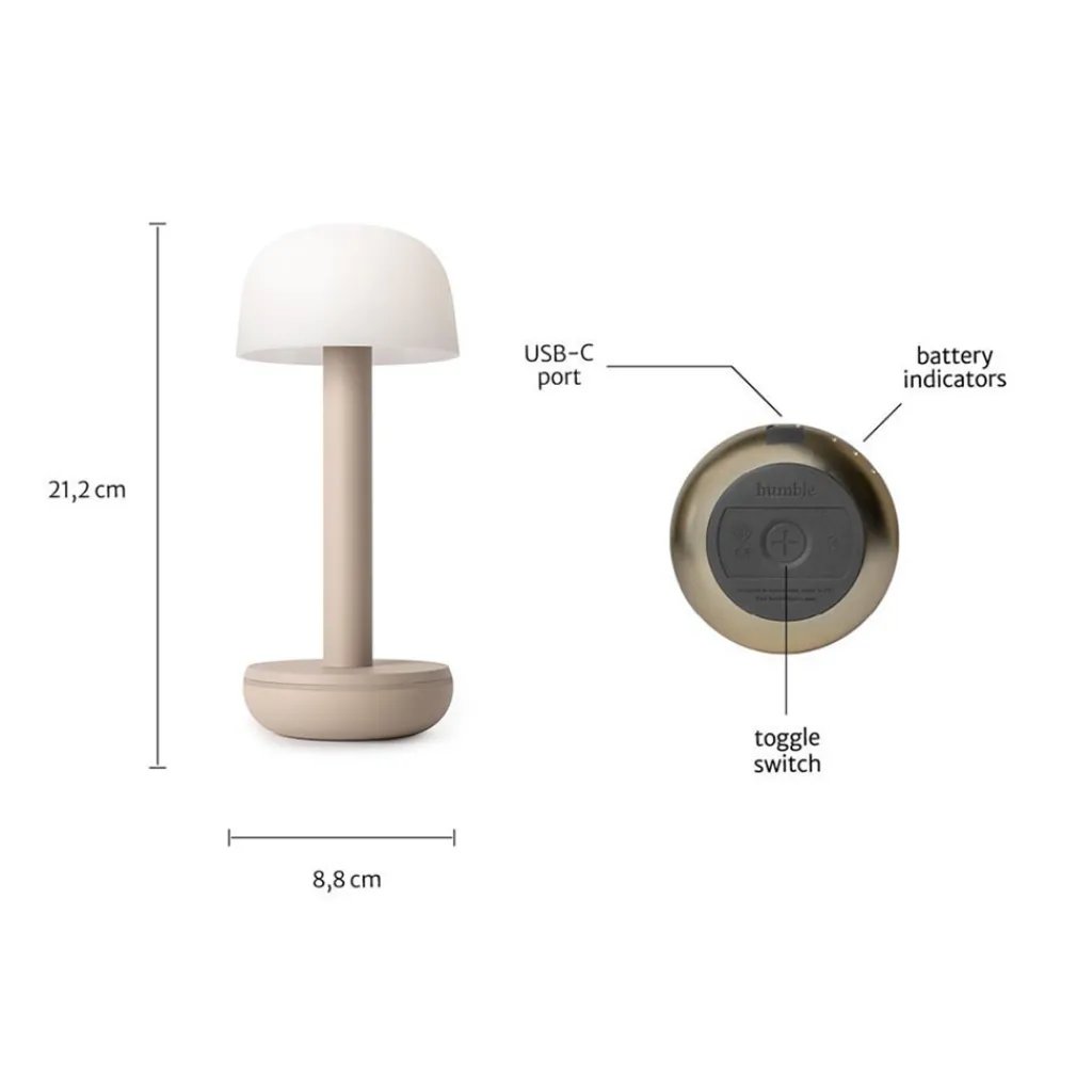 Straluma Tafellamp op batterij beige met frosted kap> Tafellampen|Eetkamerverlichting