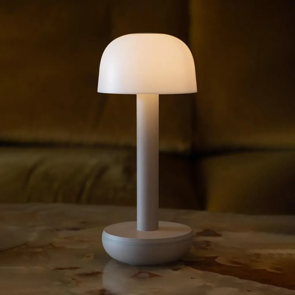 Straluma Tafellamp op batterij beige met frosted kap> Tafellampen|Eetkamerverlichting
