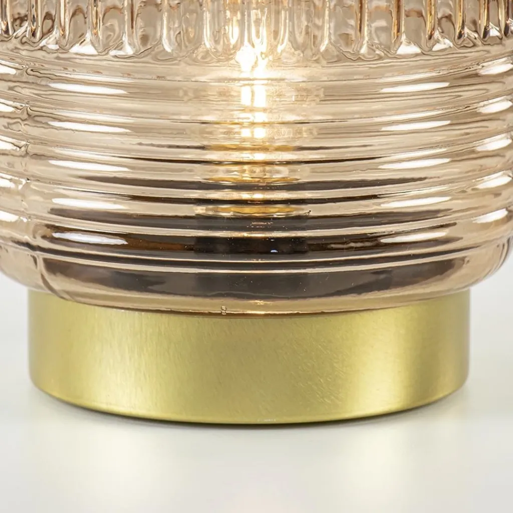 Straluma Tafellamp op batterij Lipa amber glas> Light and Living|Woonkamerlampen