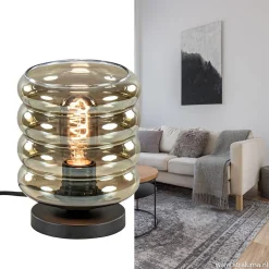 Straluma Tafellamp Quinto cilinder rib smoke/zw></noscript> Tafellampen|Industriële Verlichting