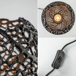 Straluma Tafellamp Sinula zwart gevlochten staal></noscript> Light and Living|Woonkamerlampen