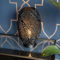 Straluma Tafellamp Sinula zwart gevlochten staal></noscript> Light and Living|Woonkamerlampen