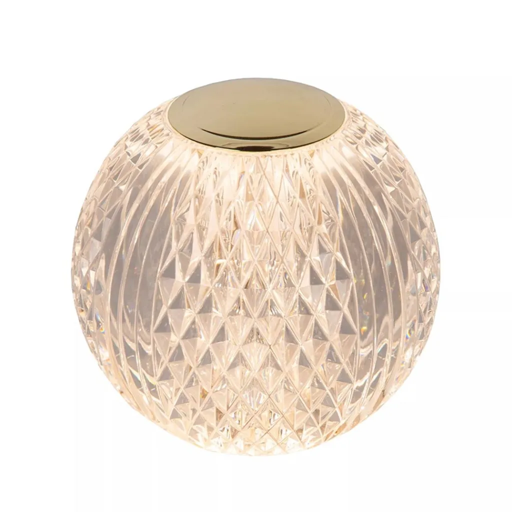 Straluma Tafellamp transparant/goud oplaadbaar> Tafellampen|LED Tafellampen