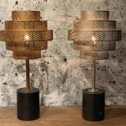 Straluma Tafellamp Vegas oud zilver/marmer zwart></noscript> Tafellampen|Decoratieve Verlichting