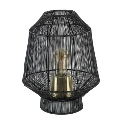 Straluma Tafellamp Vitora mat zwart met bronzen fitting> Tafellampen|Draadlampen
