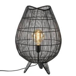 Straluma Tafellamp Yumi zwart op pootjes Light and Living> Tafellampen|Draadlampen