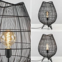 Straluma Tafellamp Yumi zwart op pootjes Light and Living></noscript> Tafellampen|Draadlampen