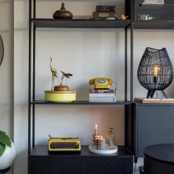 Straluma Tafellamp Yumi zwart op pootjes Light and Living></noscript> Tafellampen|Draadlampen