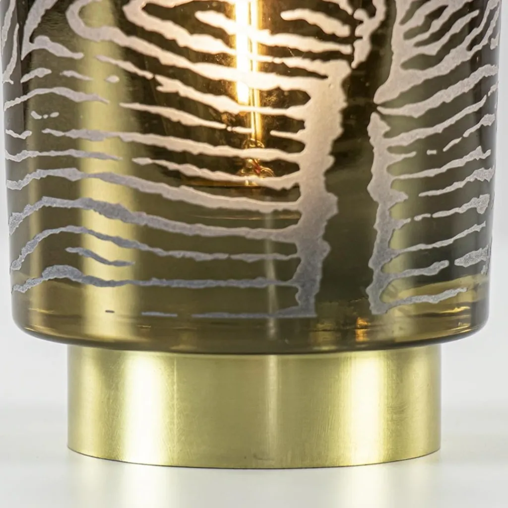 Straluma Tafellamp Zebra grijs goud op batterijen Light & Living> Tafellampen|Light and Living