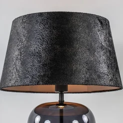 Straluma Tafellamp zwart glas met ronde kap 40 cm><noscript><img width=