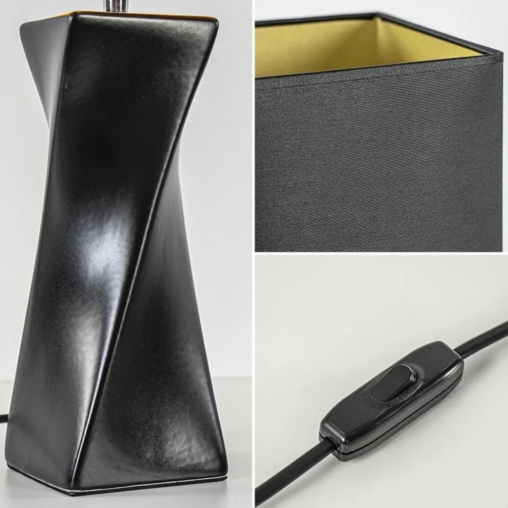 Straluma Tafellamp zwart keramiek inclusief kap zwart/goud> Tafellampen|Schemerlampen