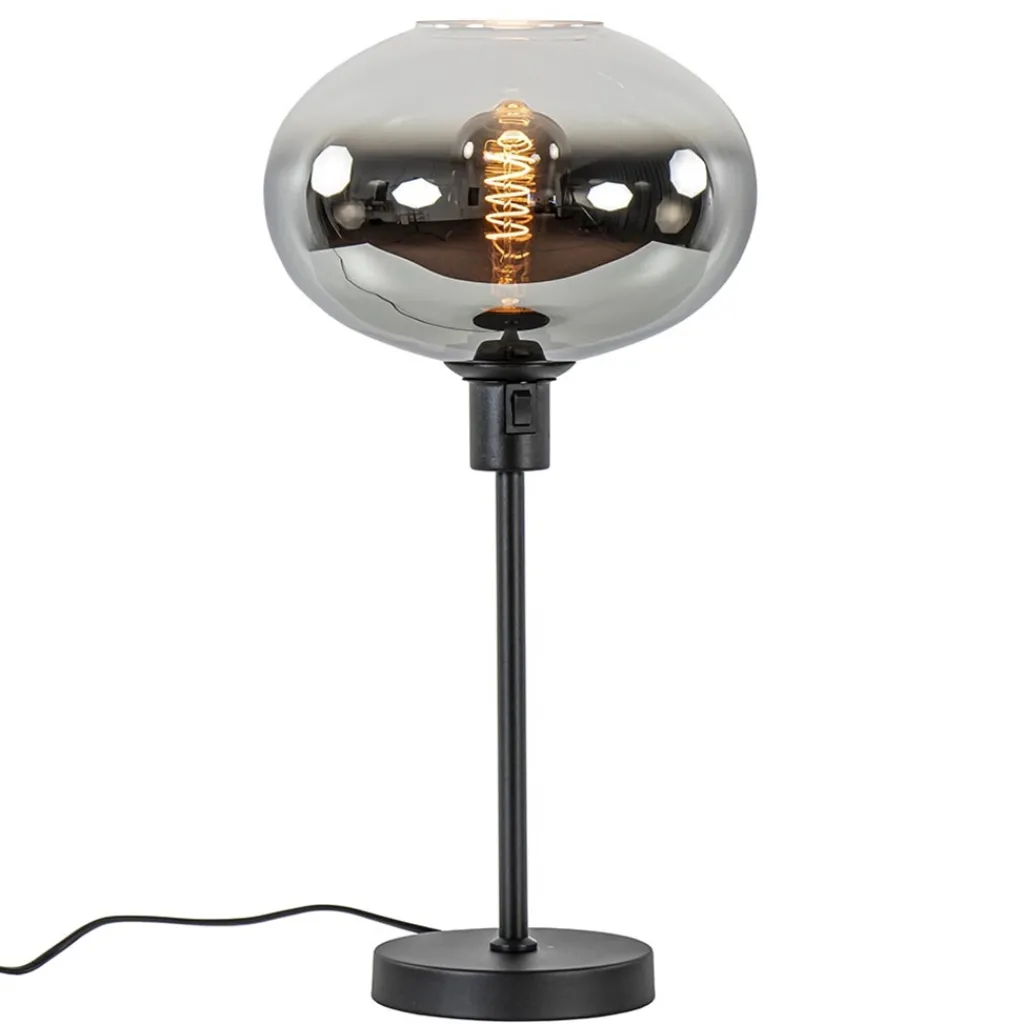 Straluma Tafellamp zwart met glazen kap smoke/helder gradient> Tafellampen|Luxe Verlichting