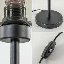 Straluma Tafellamp zwart met smoke glazen bol></noscript> Tafellampen|Landelijke Verlichting