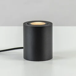 Straluma Tafelspot Rebel rond zwart gu10> Woonkamerlampen|Slaapkamerlampen