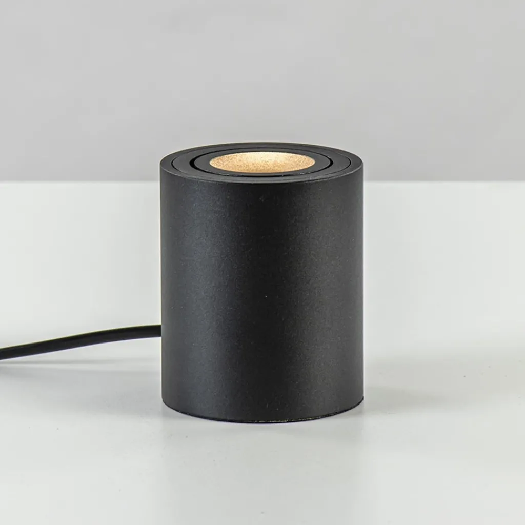 Straluma Tafelspot Rebel rond zwart gu10> Woonkamerlampen|Slaapkamerlampen