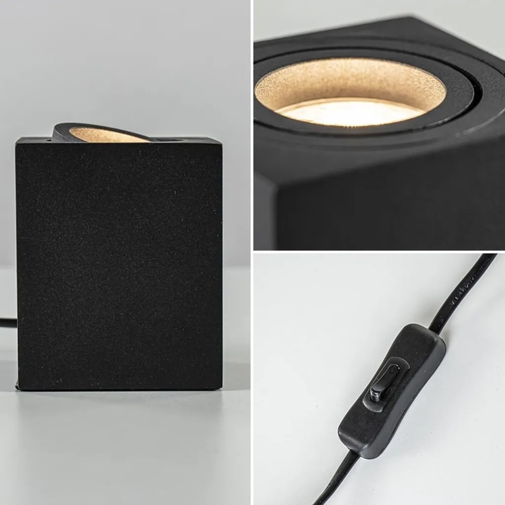 Straluma Tafelspot/vloerspot Rebel zwart vierkant> Woonkamerlampen|Slaapkamerlampen