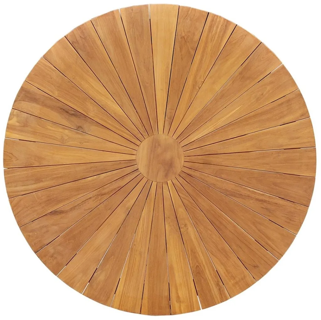 Straluma Teak houten buitentafel rond 130 cm> Eettafels