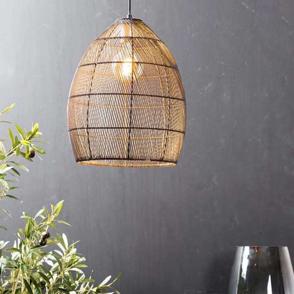 Straluma Trendy draad hanglamp Meya zwart/goud> Draadlampen|Light and Living