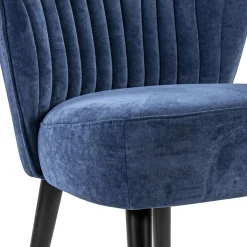Straluma Trendy eetkamerstoel blauw met zwarte houten poot></noscript> Eetkamerstoelen