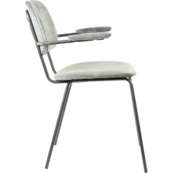 Straluma Trendy eetkamerstoel Emma velvet grijs> Light and Living|Eetkamerstoelen