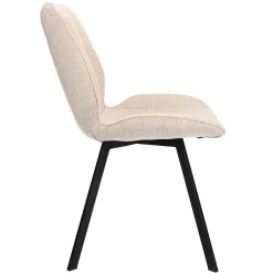 Straluma Trendy eetkamerstoel stof naturel met zwarte poot></noscript> Eetkamerstoelen