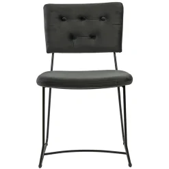 Straluma Trendy eetkamerstoel velvet grijs met metalen poot> Eetkamerstoelen