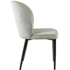 Straluma Trendy eetkamerstoel wit velours met zwart metalen poot></noscript> Eetkamerstoelen