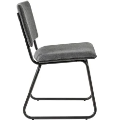 Straluma Trendy eettafelstoel grijs met gunmetal poot></noscript> Eetkamerstoelen