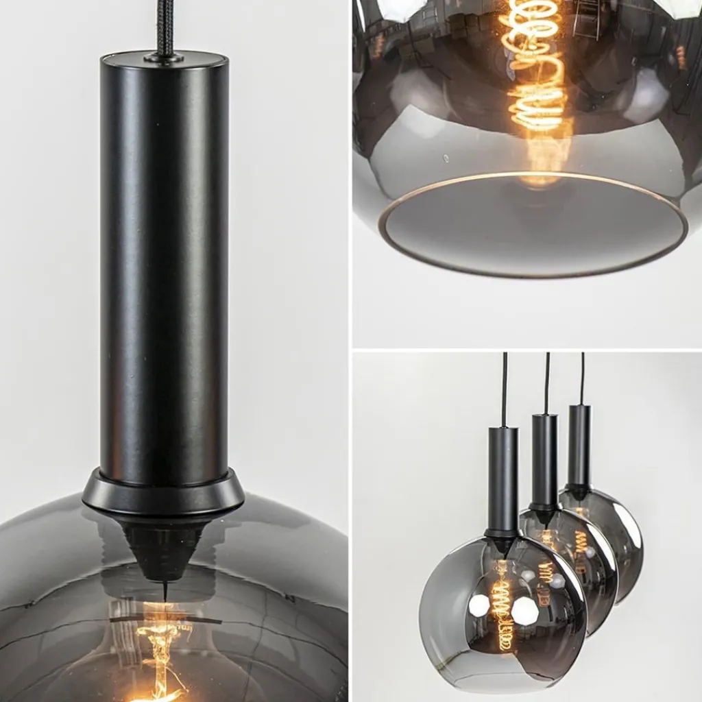 Straluma Trendy hanglamp met smoke/titanium glazen bollen> Eettafellampen|Pendel Lampen