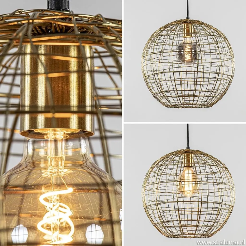 Straluma Trendy hanglamp Mirana goud L&L> Draadlampen|Light and Living