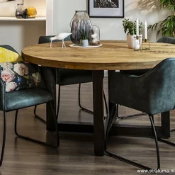 Straluma Trendy kuipstoel met zwart metalen poot></noscript> Eetkamerstoelen