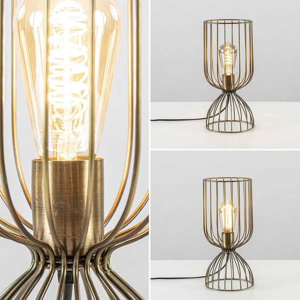 Straluma Trendy tafellamp Lazar Light and Living brons> Tafellampen|Draadlampen