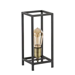 Straluma Trendy tafellamp Marlay zwart met brons> Light and Living|Slaapkamerlampen