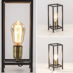 Straluma Trendy tafellamp Marlay zwart met brons><noscript><img width=
