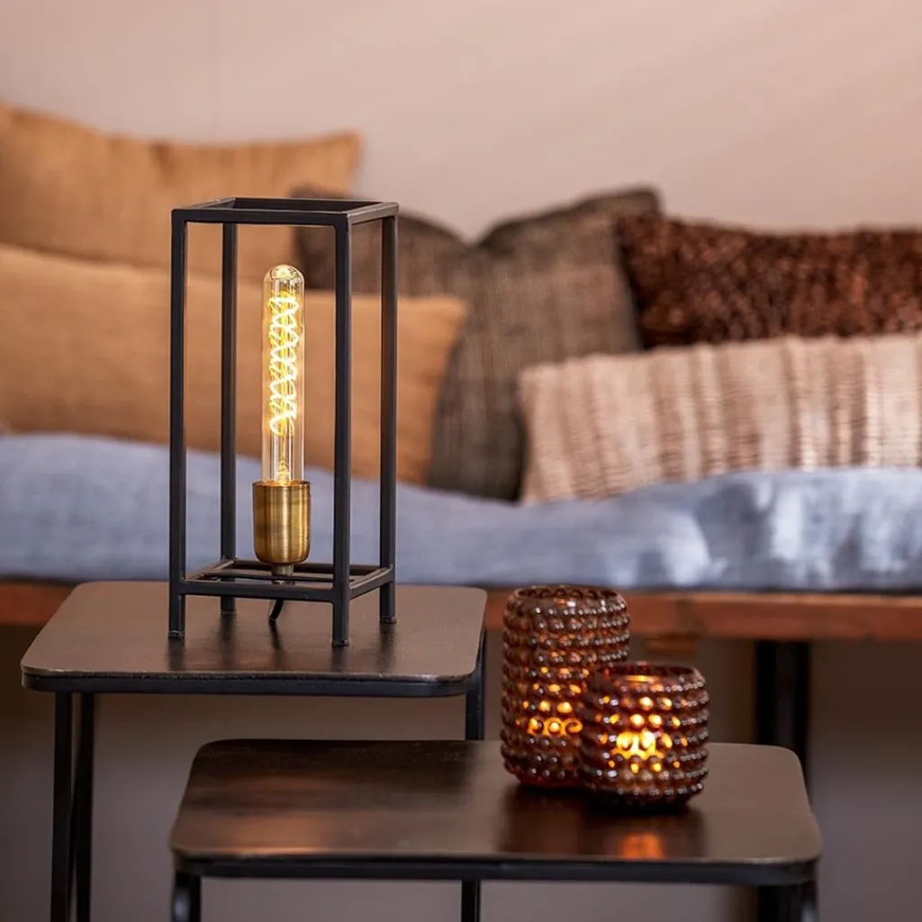 Straluma Trendy tafellamp Marlay zwart met brons> Light and Living|Slaapkamerlampen