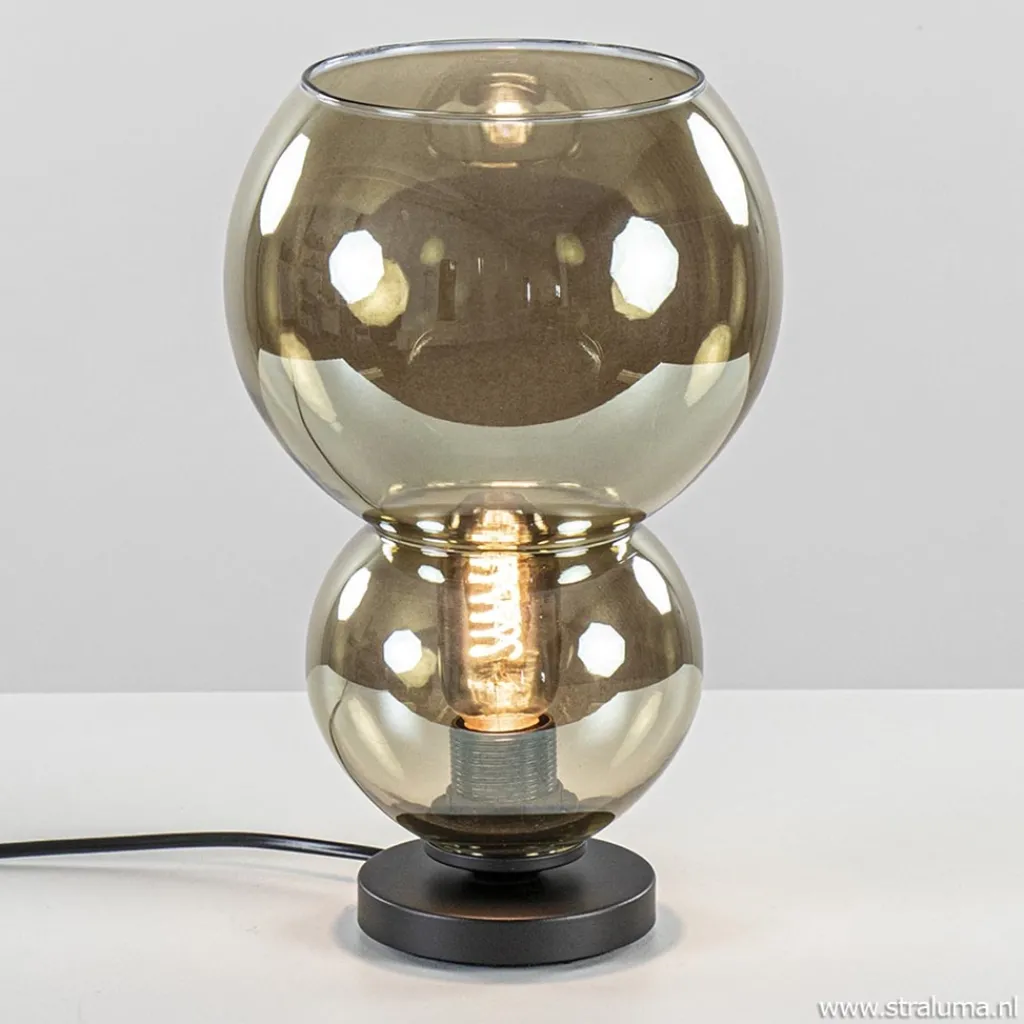 Straluma Trendy tafellamp met smoke glazen kap> Tafellampen|Industriële Verlichting