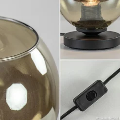 Straluma Trendy tafellamp met smoke glazen kap><noscript><img width=