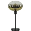 Straluma Trendy tafellamp zwart met glazen kap helder/goud> Tafellampen|Luxe Verlichting