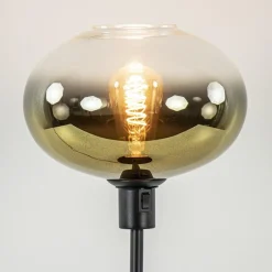 Straluma Trendy tafellamp zwart met glazen kap helder/goud><noscript><img width=