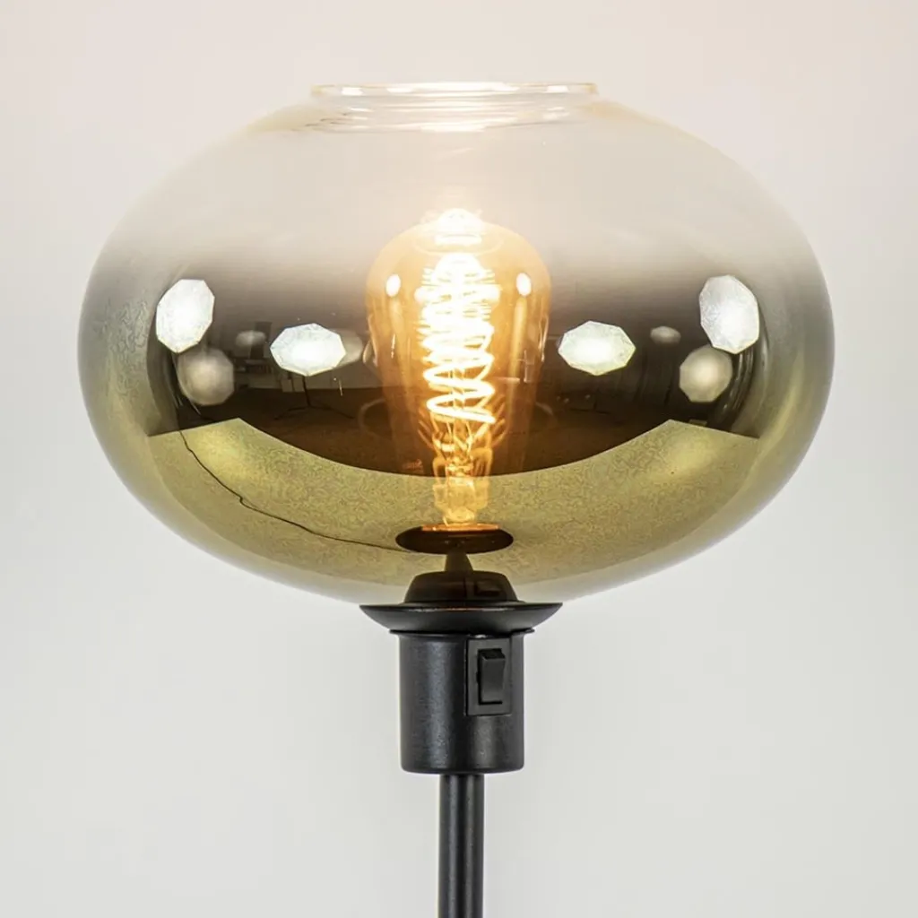 Straluma Trendy tafellamp zwart met glazen kap helder/goud> Tafellampen|Luxe Verlichting