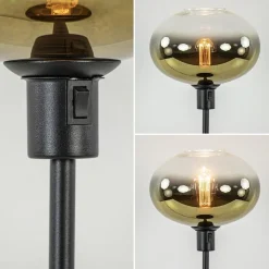 Straluma Trendy tafellamp zwart met glazen kap helder/goud><noscript><img width=