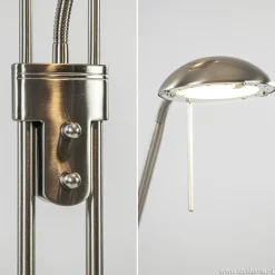 Straluma Uplighter met leesarm New Luna nikkel></noscript> Vloerlampen|Leeslampen
