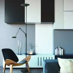 Straluma Uplighter zwart met leeslamp - 2 x pushdimmer></noscript> Vloerlampen|Leeslampen