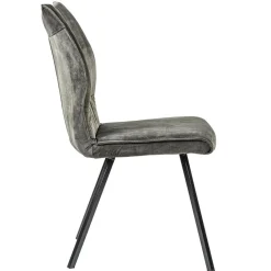Straluma Velvet grijze eetkamerstoel met zwarte pootjes></noscript> Eetkamerstoelen