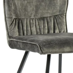 Straluma Velvet grijze eetkamerstoel met zwarte pootjes></noscript> Eetkamerstoelen