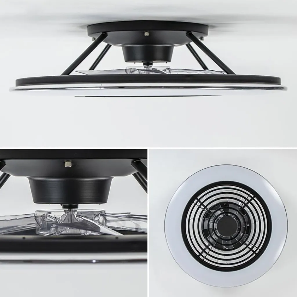 Straluma Ventilator Alisio XL zwart afst.bed./app> Plafondlampen|Plafondventilatoren met lamp