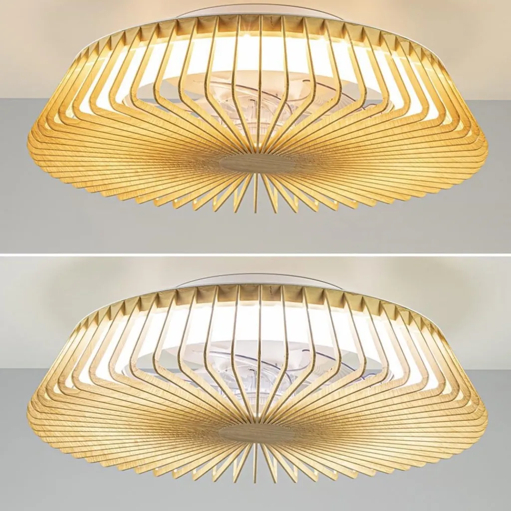 Straluma Ventilator Himalaya Wood remote+app> Plafondlampen|Plafondventilatoren met lamp