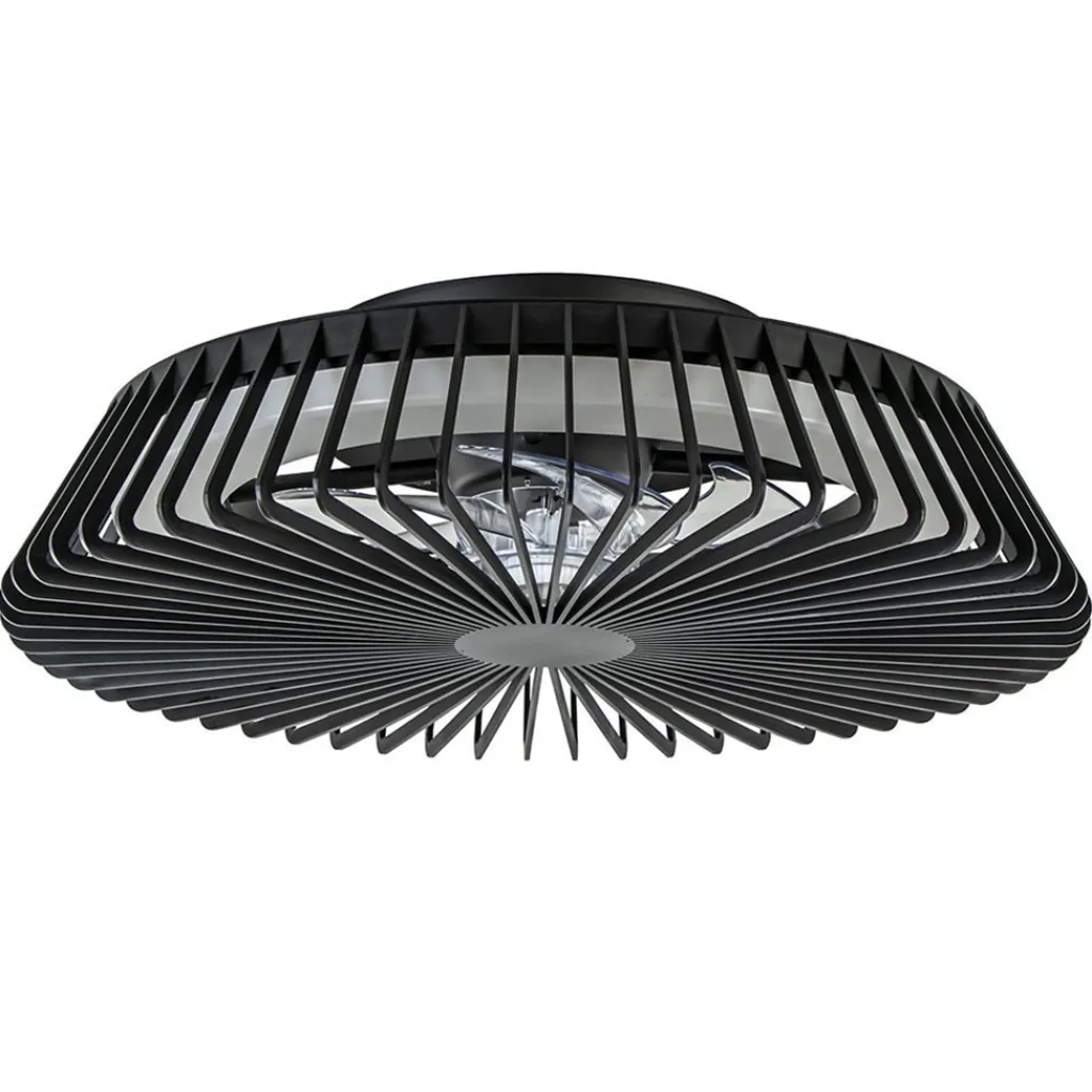 Straluma Ventilator Himalaya zwart remote+app CCT> Plafondlampen|Plafondventilatoren met lamp