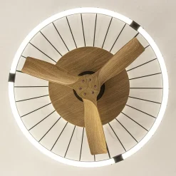 Straluma Ventilator Nature hout/zwart remote/app></noscript> Plafondlampen|Plafondventilatoren met lamp